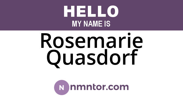 Rosemarie Quasdorf