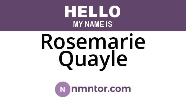 Rosemarie Quayle