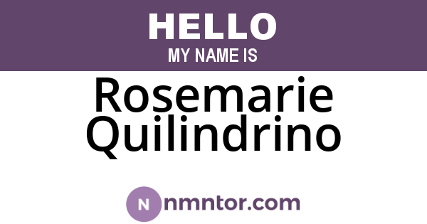 Rosemarie Quilindrino
