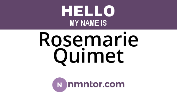 Rosemarie Quimet