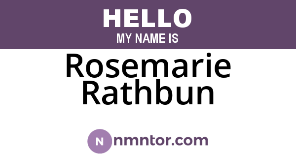 Rosemarie Rathbun