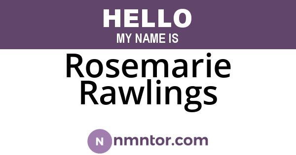 Rosemarie Rawlings