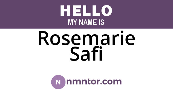 Rosemarie Safi