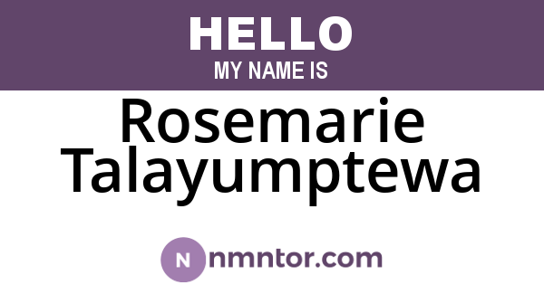 Rosemarie Talayumptewa