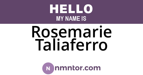 Rosemarie Taliaferro