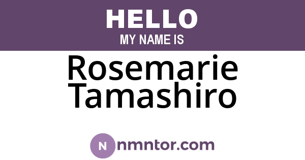 Rosemarie Tamashiro
