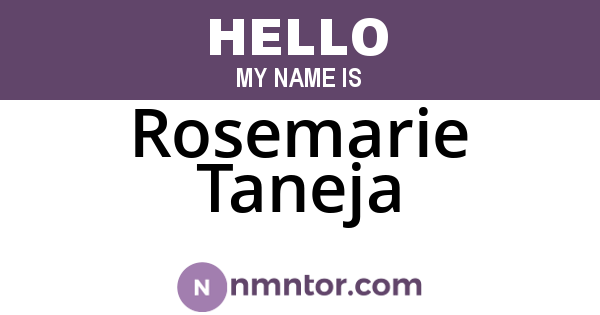 Rosemarie Taneja