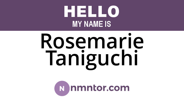 Rosemarie Taniguchi