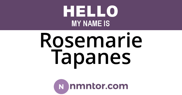 Rosemarie Tapanes