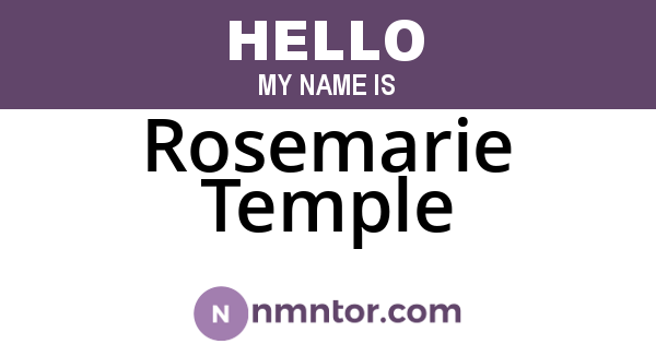 Rosemarie Temple