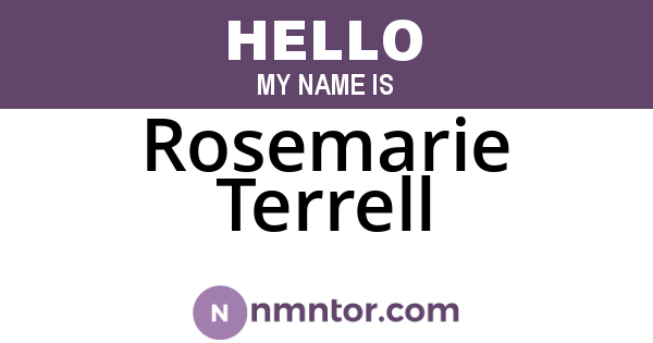 Rosemarie Terrell
