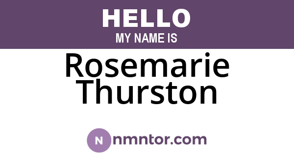 Rosemarie Thurston