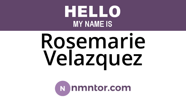 Rosemarie Velazquez