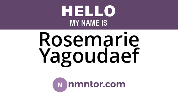 Rosemarie Yagoudaef
