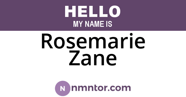 Rosemarie Zane