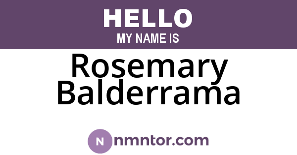 Rosemary Balderrama