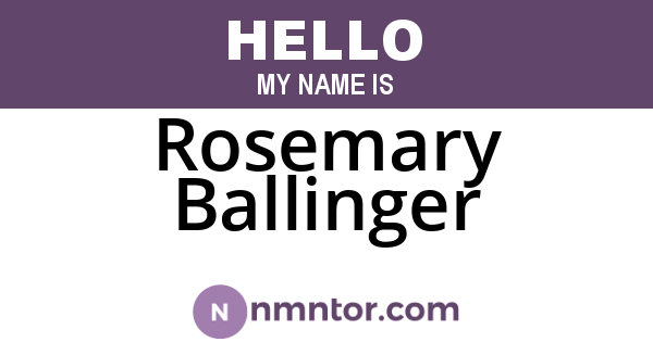 Rosemary Ballinger