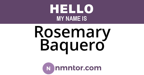 Rosemary Baquero