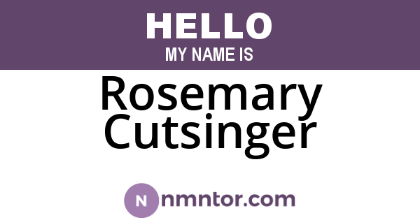 Rosemary Cutsinger