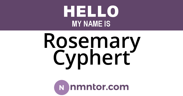 Rosemary Cyphert