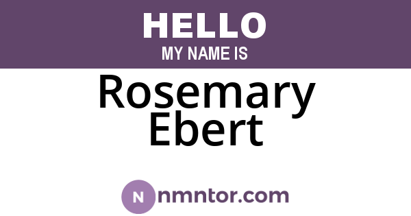 Rosemary Ebert
