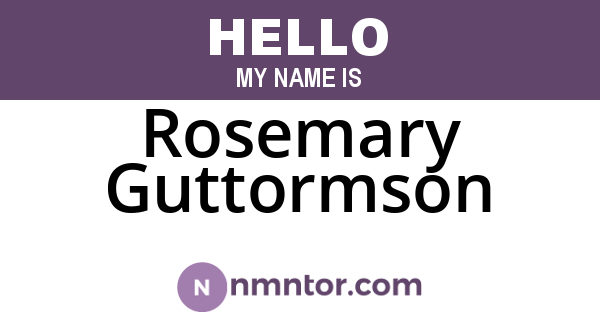 Rosemary Guttormson