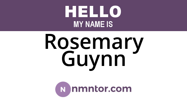 Rosemary Guynn