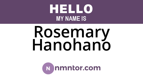 Rosemary Hanohano