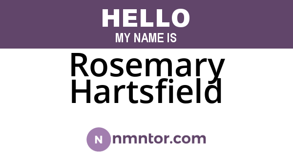 Rosemary Hartsfield