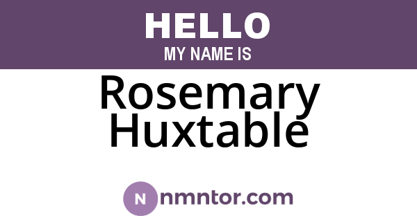 Rosemary Huxtable
