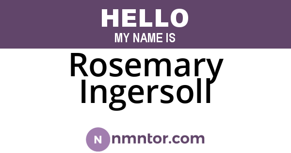 Rosemary Ingersoll