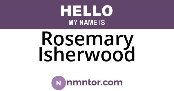 Rosemary Isherwood