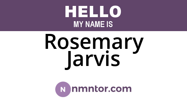 Rosemary Jarvis