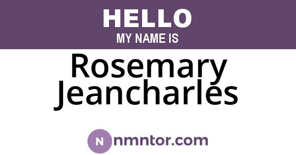 Rosemary Jeancharles