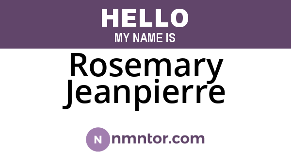 Rosemary Jeanpierre