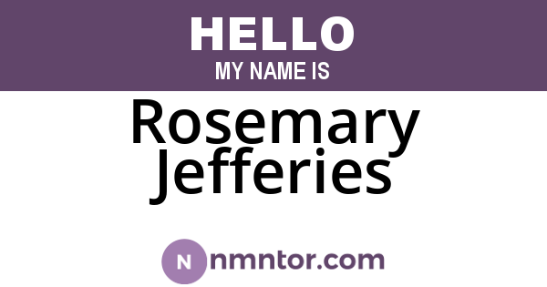 Rosemary Jefferies