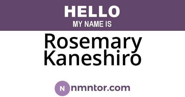 Rosemary Kaneshiro
