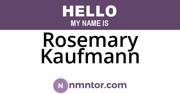 Rosemary Kaufmann