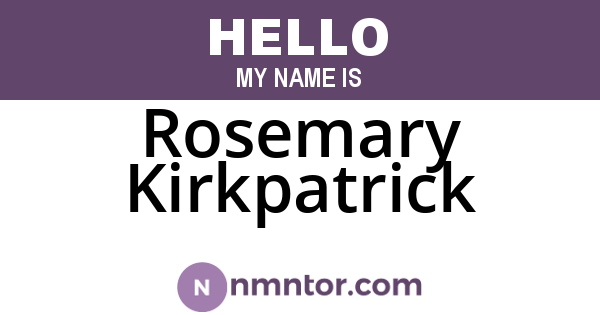 Rosemary Kirkpatrick
