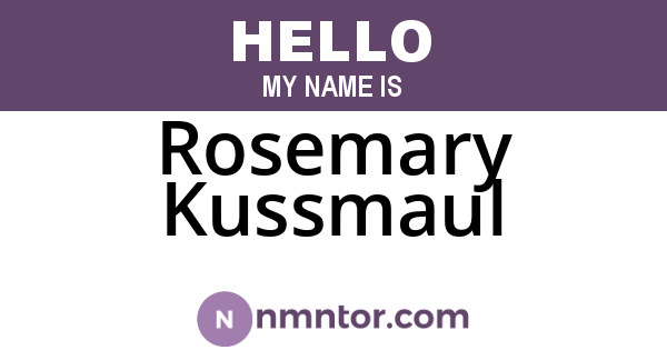 Rosemary Kussmaul