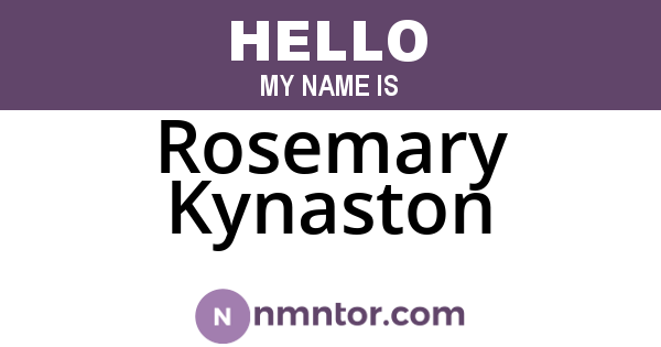 Rosemary Kynaston