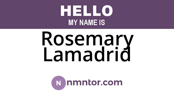 Rosemary Lamadrid