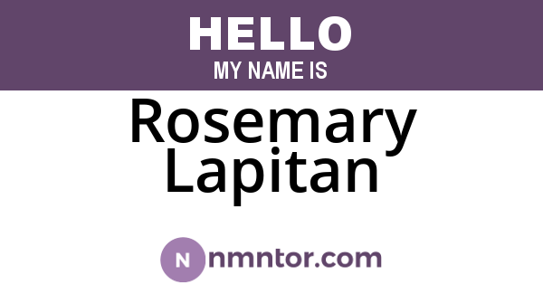Rosemary Lapitan