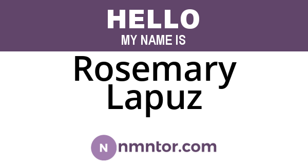 Rosemary Lapuz