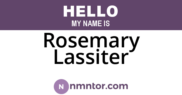 Rosemary Lassiter
