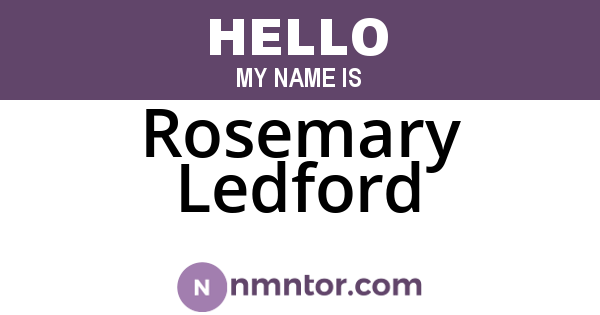 Rosemary Ledford