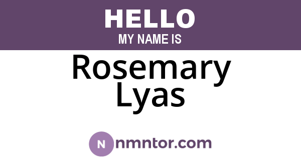 Rosemary Lyas