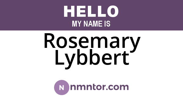 Rosemary Lybbert