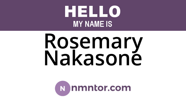 Rosemary Nakasone