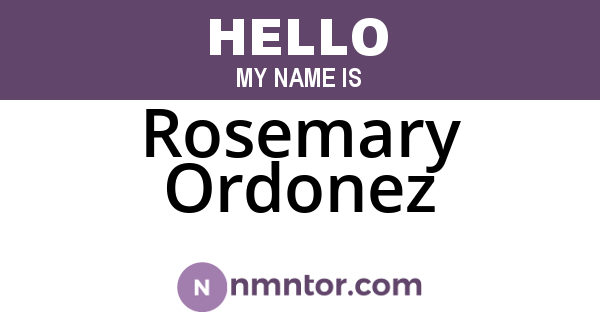 Rosemary Ordonez